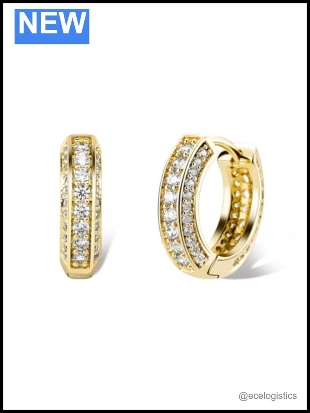 2ct Moissanite Hoop Earrings 18K White Gold Plated 925 Sterling Silver